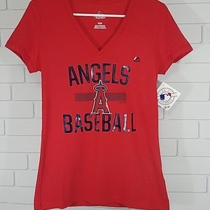 NEW Angels Baseball V-Neck Shirt MLB Medium